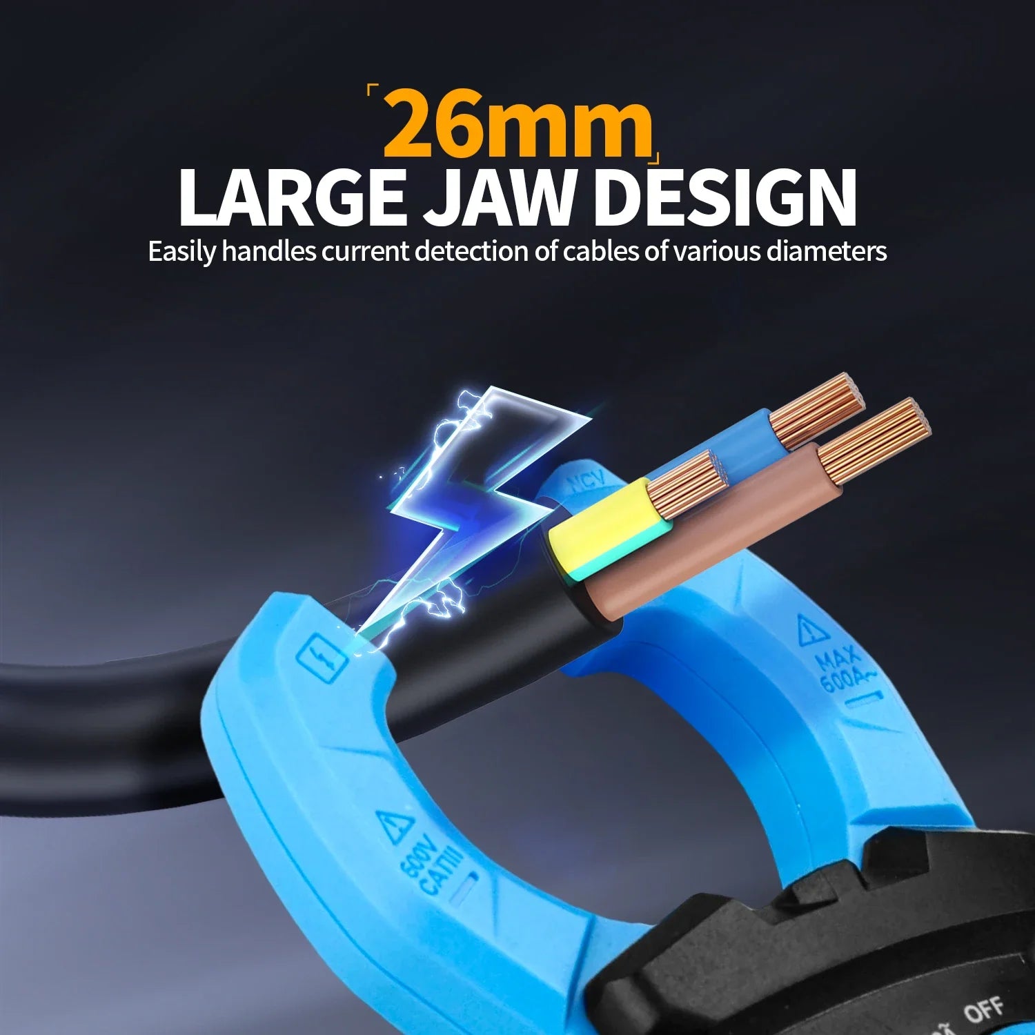 FNIRSI MC-40 Digital Clamp Meter 600A High Current Multimeter AC/DC Voltage 600V Auto Range detail image 2