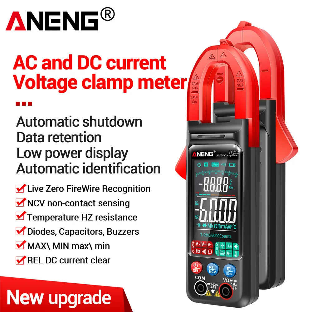 ANENG ST212 Digital Clamp Meter Multimeter 6000 Counts DC/AC Current 400A Amp Multimeter Large Voltage Ca product image
