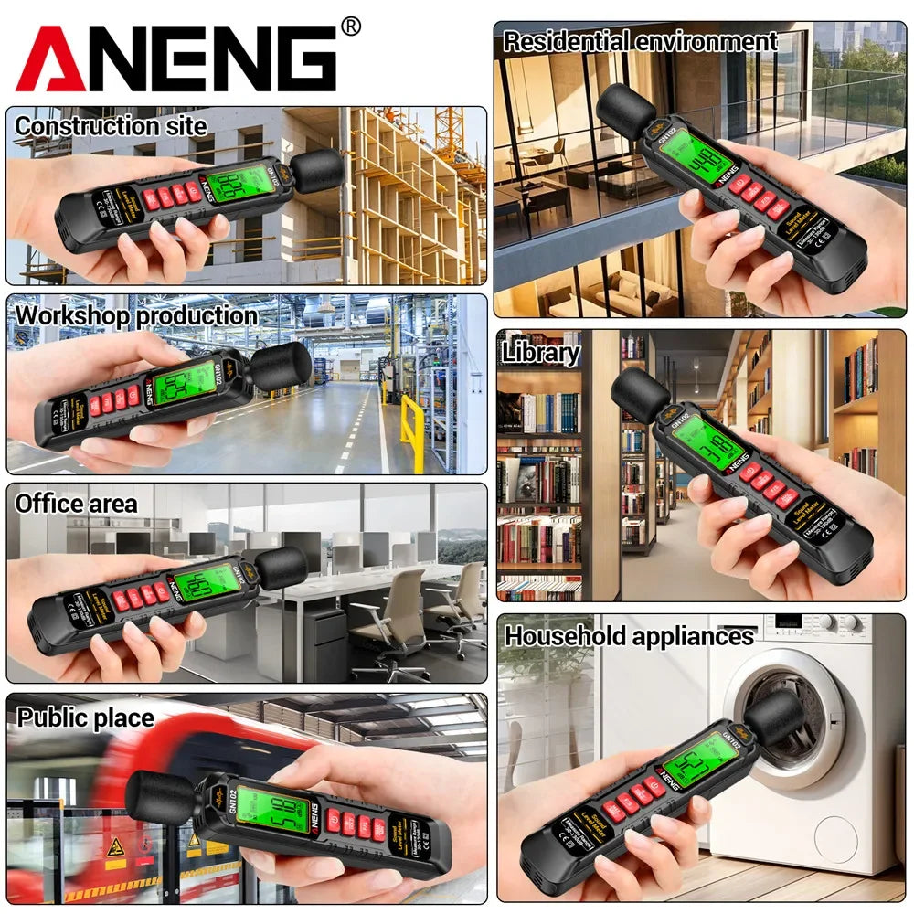 Sound Level Meter Digital Portable Noise Meter NENG GN102 Audio Level Meter 30-130dB Ambient Noise Windproof Decibel Meter test