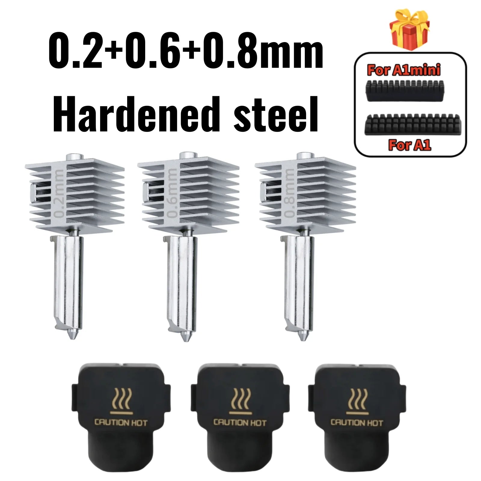 For Bambu Lab A1/A1MINI Nozzle Hardened steel Integrated A2L Hotend Kit High-Precision A1 Nozzles Same As Original High Quality