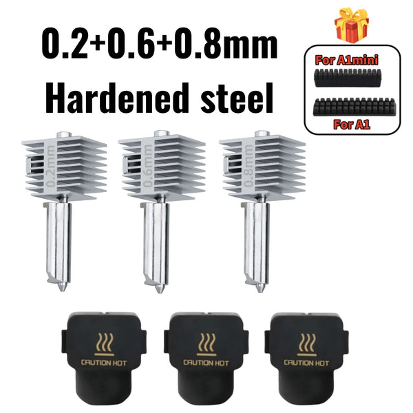 For Bambu Lab A1/A1MINI Nozzle Hardened steel Integrated A2L Hotend Kit High-Precision A1 Nozzles Same As Original High Quality