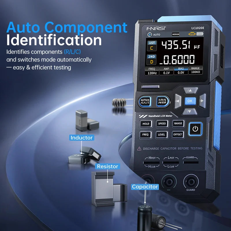 FNIRSI LC1020E Handheld Digital Bridge LCR Meter Auto-Ranging Inductance, Capacitance detail image 2