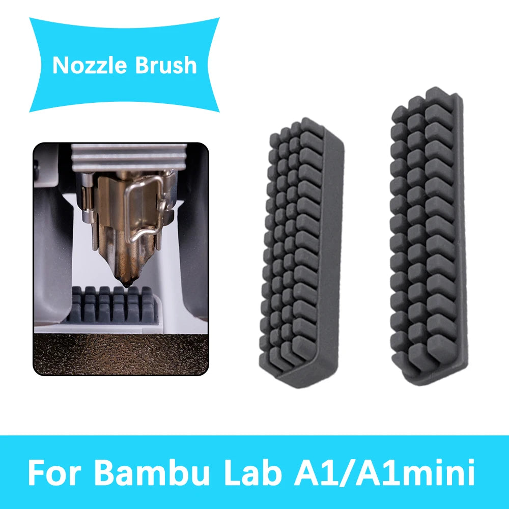 For Bambu Lab A1/A1mini Hotend Nozzle Brush Wiper Silicone Brush Mounted Scrubbers Cleaning Tool for Bamboo A1 3D Printer Parts