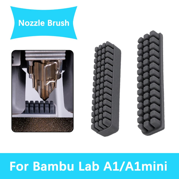 For Bambu Lab A1/A1mini Hotend Nozzle Brush Wiper Silicone Brush Mounted Scrubbers Cleaning Tool for Bamboo A1 3D Printer Parts