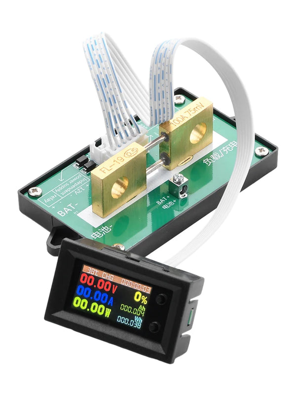 DC7~200V Digital Power Energy Voltmeter Ammeter Bi-Directional Metering Coulometer Battery detail image 3