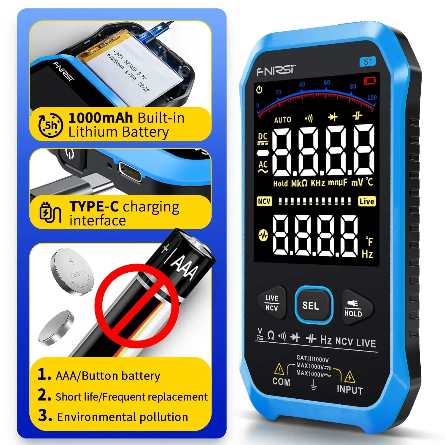 FNIRSI S1 Smart Digital Multimeter Live Tester detail image 2