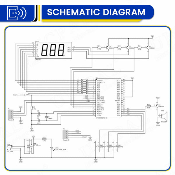 DIY Ultrasonic Ranging Electronic Kit STC with LED Measuring Distance 0-4M Radar Alarm DIY detail image 5