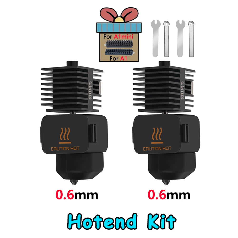 Hotend For Bambu Lab A1 mini Assembly Hotend Kit 0.2 0.4 0.6 0.8MM Replaceable Nozzle For 3D printer Bamboo Lab A1/A1 mini
