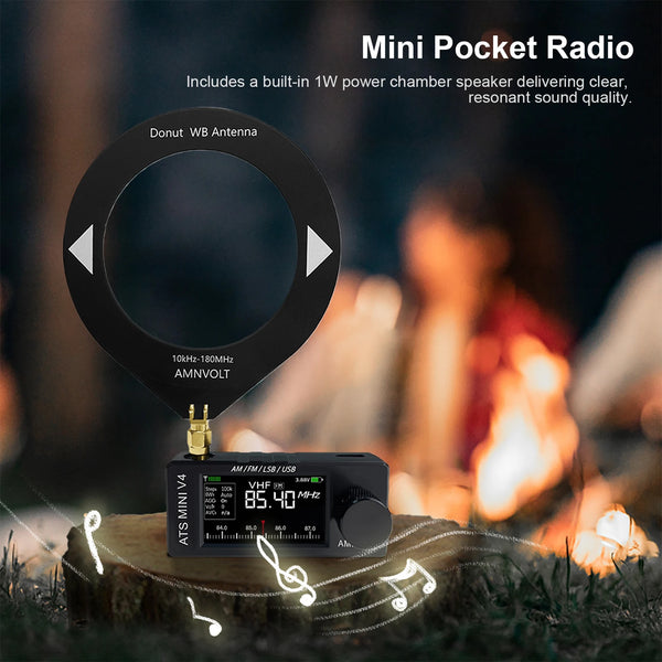 AMNVOLT V4 ATS MINI Radio with Headphone Amplifier LSB USB Transistor Pocket Radios Si4732 detail image 2