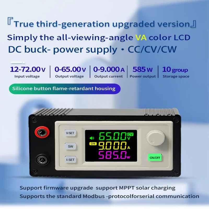 XY6509X DC Buck Converter 65V 9A 585W CNC Adjustable Regulator CC CV Lab Solar Charging detail image 4