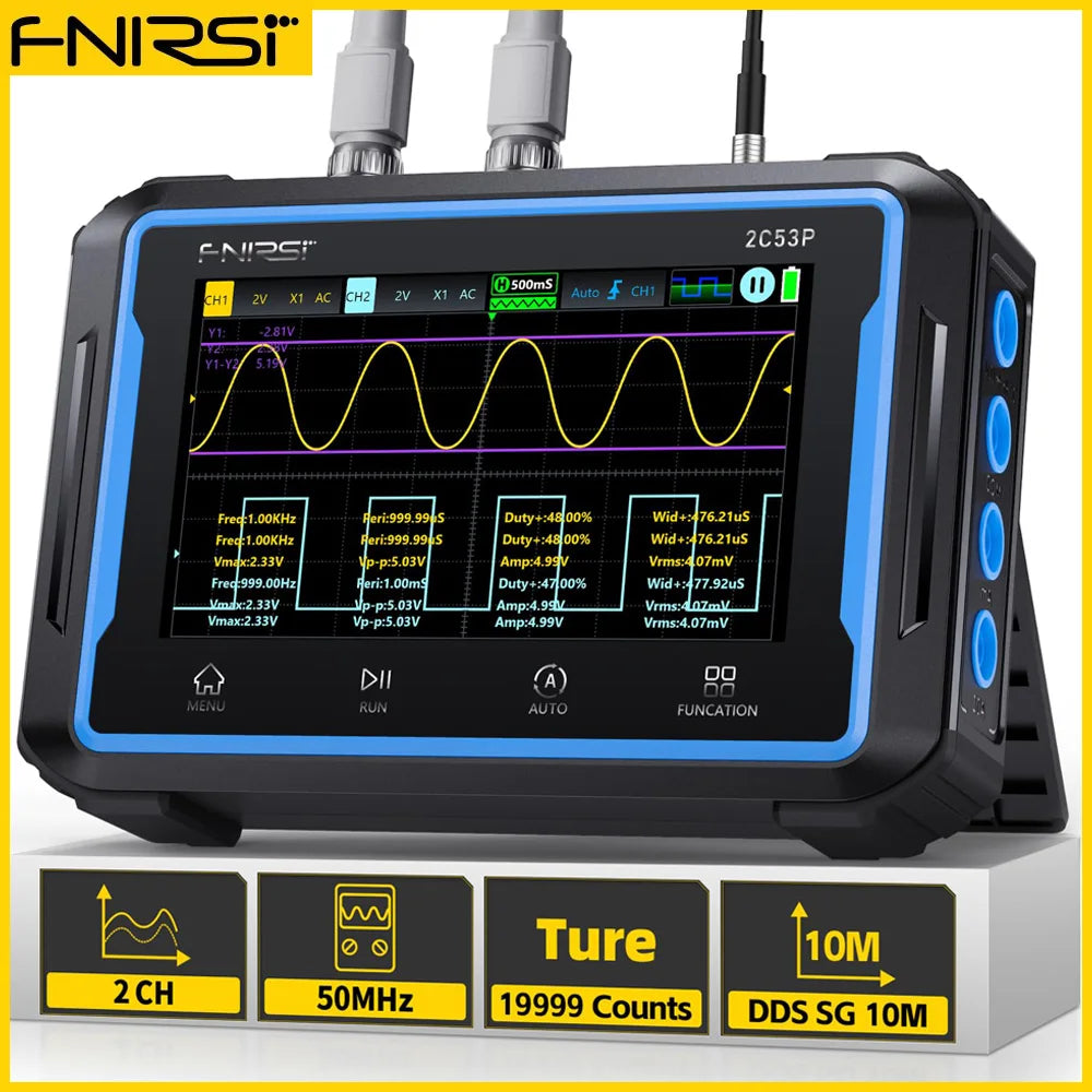 FNIRSI 2C53P 3-IN-1 Dual Channel Tablet Touchable Oscilloscope Multimeter product image