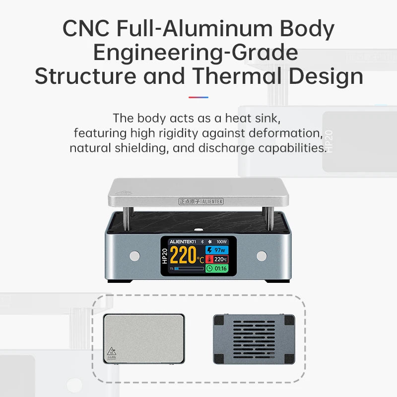 ALIENTEK HP20 Hot Plate Preheater MINI Heating Plate Soldering Station PD3.1 Digital Constant Temperature 350° Heating Tool 200W