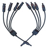 1pair 4Y Solar Style Y Branch Adapter Connectors 1 to 4 Male and Female Panel Cable Photovoltaic Connector Adapter Dropshipping