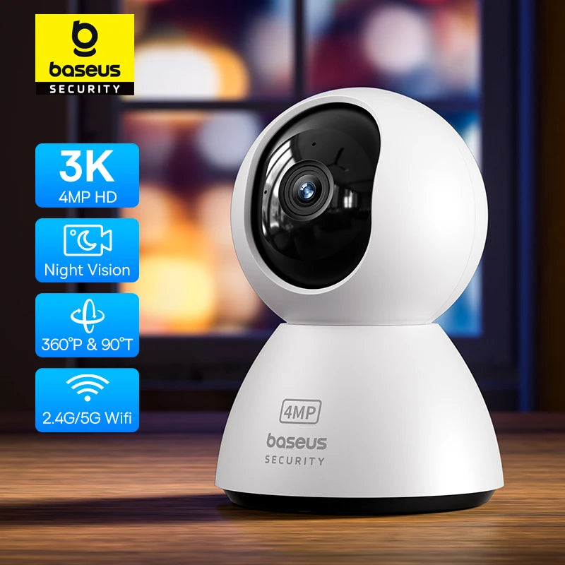 Baseus 4MP IP Camera Smart 5G WIFI Security Camera Indoor Home Protection PT 3K High Clarity Two Way Audio Surveillance Camera