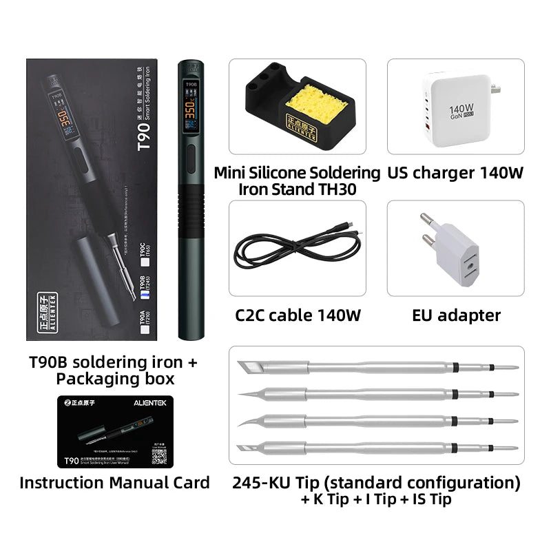 ALIENTEK T90 140W USB-C smart soldering iron kit for PCB rework - detail 13