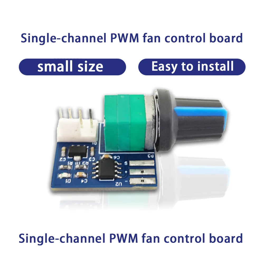 12V Single Channel PWM Fan Speed Controller with 25KHZ Frequency Duty Cycle Adjustable from 0% to 97% product image
