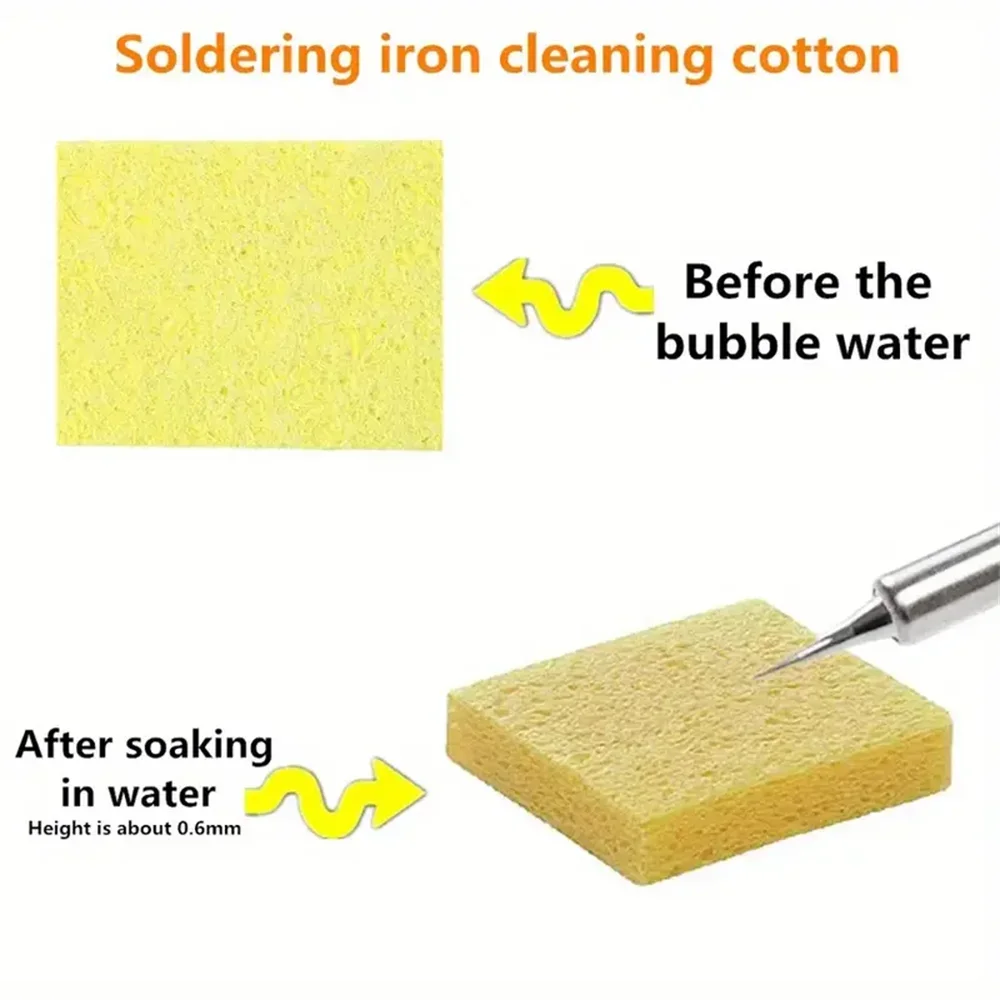 Soldering Iron Tips Cleaning Sponge 10/100pcs High Temperature Resistant Spong for Electric Soldering Iron Removal Tin