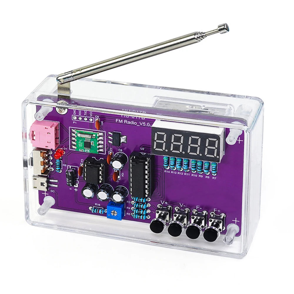 HU-017A/B RDA5807S Radio Kit FM DIY Electronic Parts Learning Set 87-108MHz DIY Electronic Kit product image