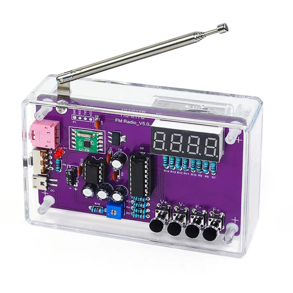 HU-017A/B RDA5807S Radio Kit FM DIY Electronic Parts Learning Set 87-108MHz DIY Electronic Kit product image