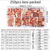 125/250/578Pcs Wire Ferrules Kit  Copper Crimp Connector Copper Connection Tube Terminal Connect and Protect The Connection