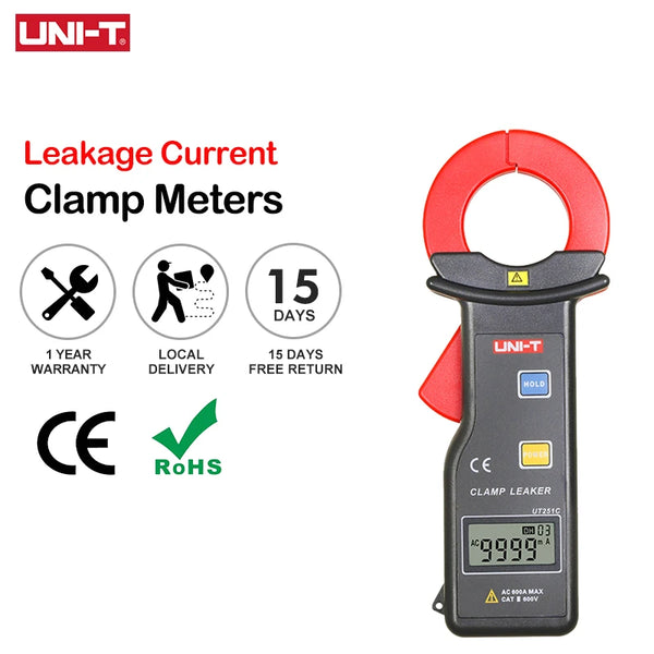 UNI-T Current Clamp Meter UT251C 600A Pliers Ammeter High Sensitivity Leakage Amperemeter Current Tester product image