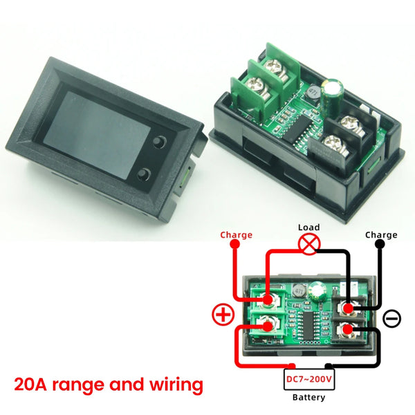 DC7~200V Digital Power Energy Voltmeter Ammeter Bi-Directional Metering Coulometer Battery detail image 2
