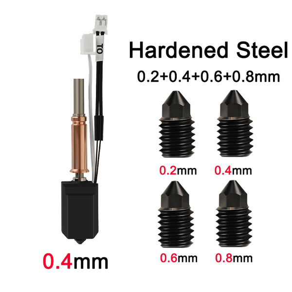 Upgraded Hotend kit For Anycubic Kobra 3 V2/Kobra 3 V2 Combo upgrade Ceramic Hotend Thermistor Hardened Steel Nozzle