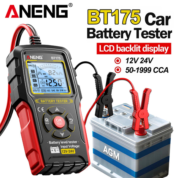 ANENG BT175 12V 24V Car Battery Tester Digital Alternator Automotive Analyzer Display Screen With Insulat product image