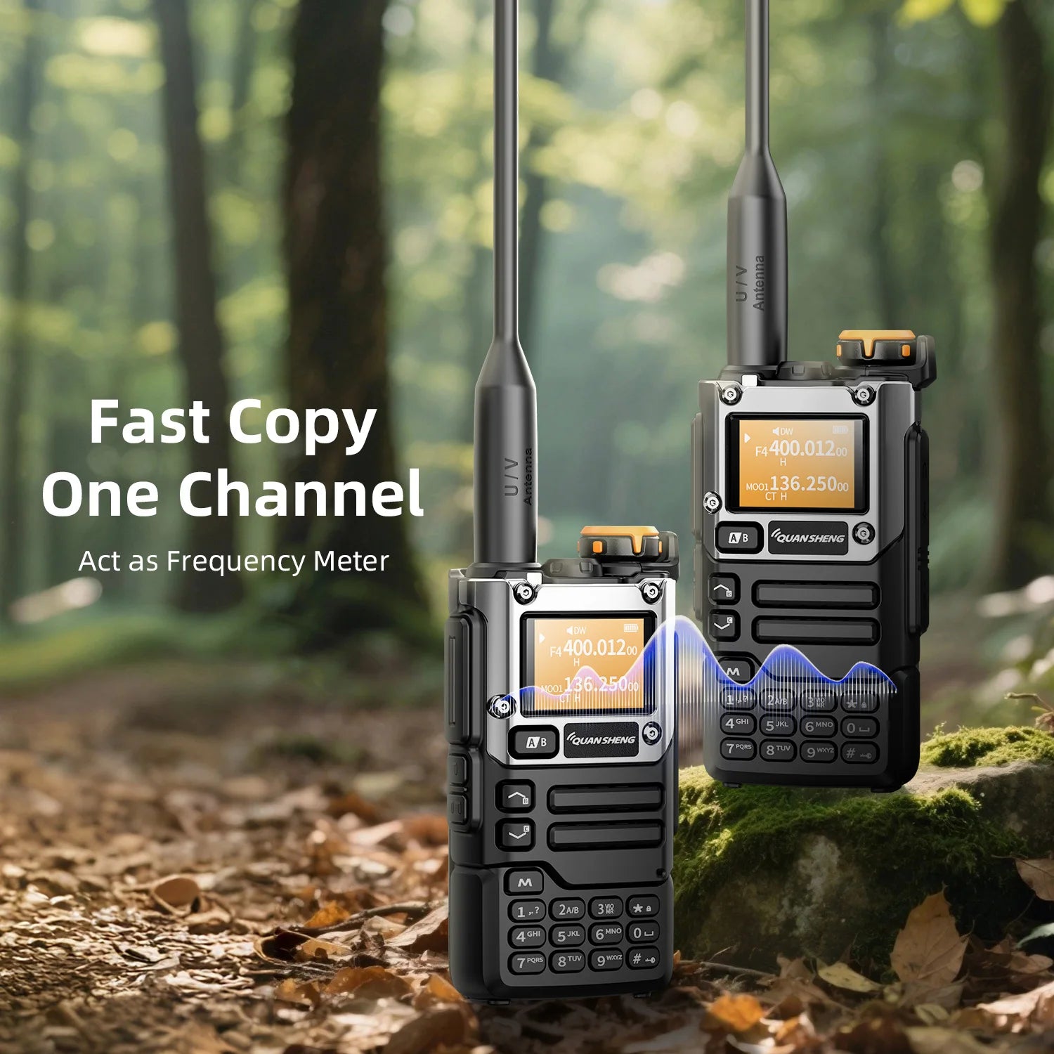 QUANSHENG UV-K5(8) V3 Walkie Talkie 2MB Memory 50-600MHz Air Band RX 5W Two Way Radio Type-C Wireless Copy Custom Firmware