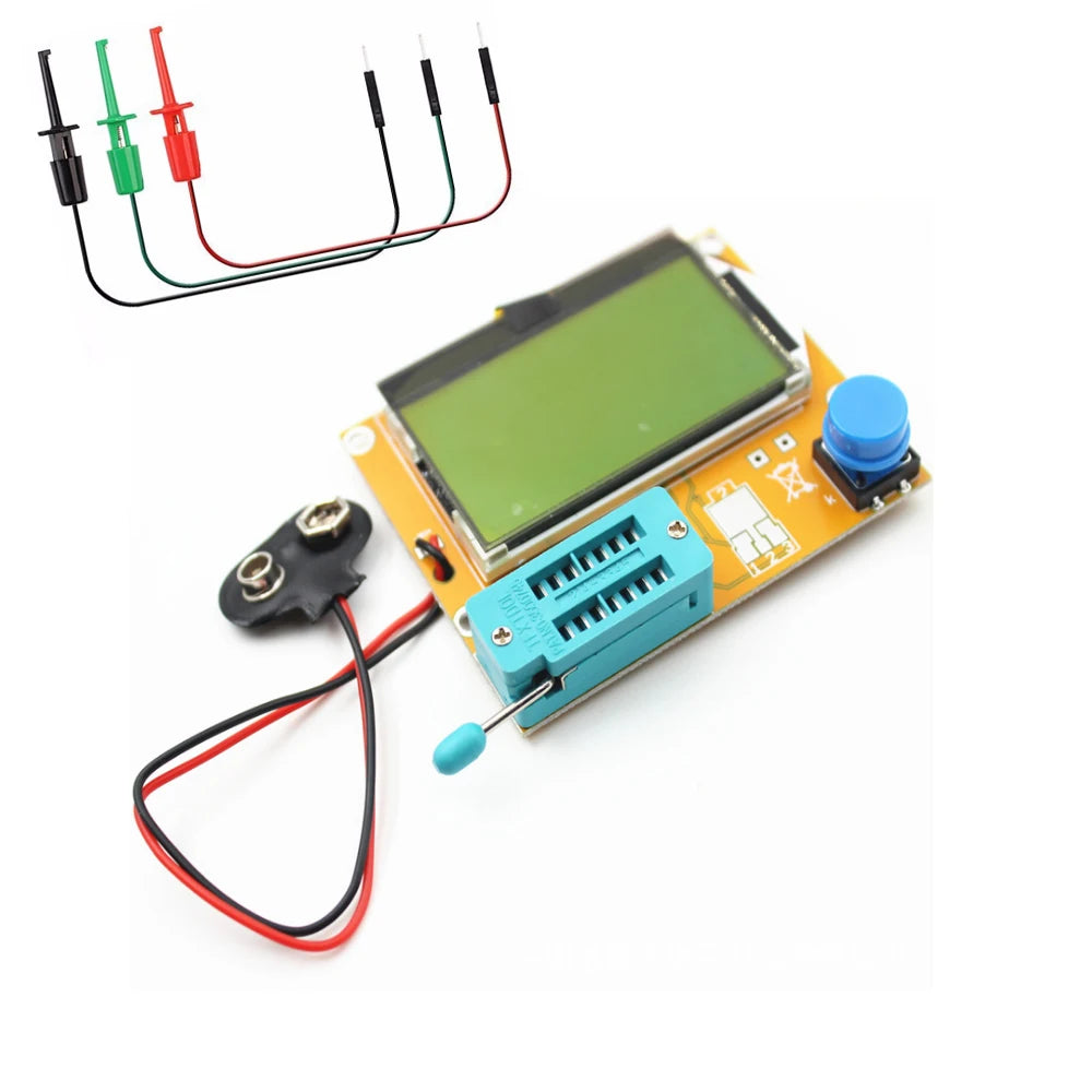 LCR-T4 ESR Meter Digital Combo Transistor Tester Diode Triode Inductor Capacitance Resistor MOS/PNP/NPN+Test Clip With Case