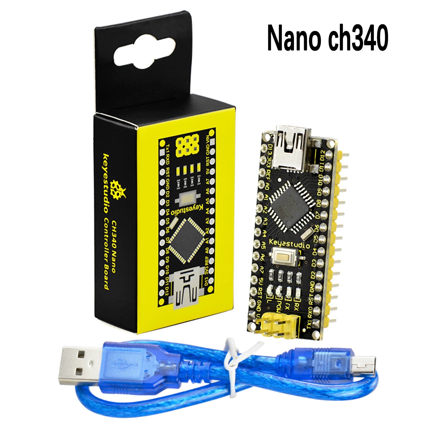 Keyestudio16MHz ATMEGA328P CH340 NANO Development Board With Bootloader+USBCable Compatible detail image 4