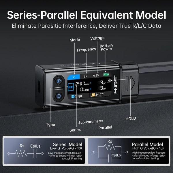FNIRSI LCR-ST2 2-in-1 Digital Tweezer Bridge LCR ESR Meter Tool detail image 3