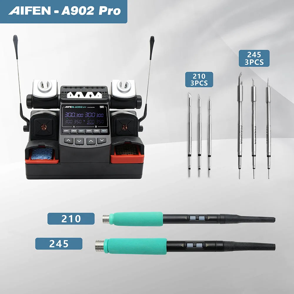 AIFEN A902PRO Soldering Station C115 C210 C245 Double Station Welding Rework Station For detail image 8