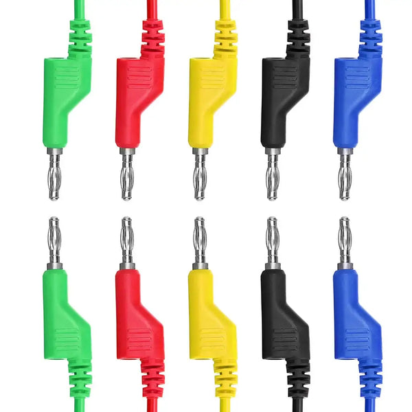 5pcs Banana to Banana Plug Test Lead Set 4mm Stackable Banana Plug Wire Test Cable Lead for Multimeter, Electrical Test Wire