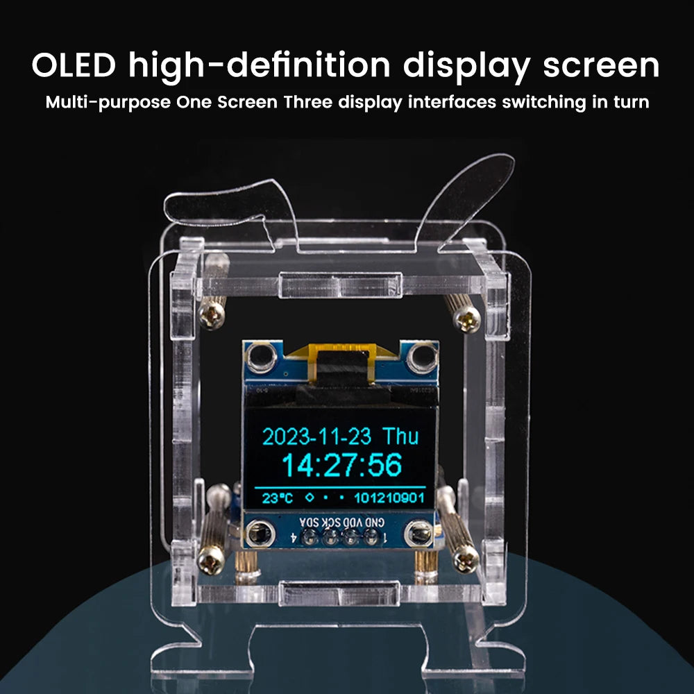 ESP8266 DIY Digital Clock Kit 0.96 Inch Mini Weather Clock WIFI Soldering Practice detail image 2