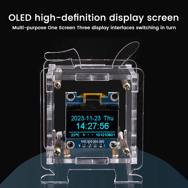 ESP8266 DIY Digital Clock Kit 0.96 Inch Mini Weather Clock WIFI Soldering Practice detail image 2