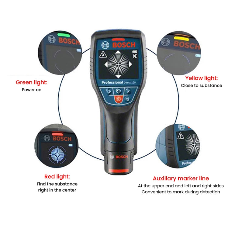 Bosch D-TECT 120 Wall Metal Detector Stud Finder Professional Digital Display Wall Radar detail image 5