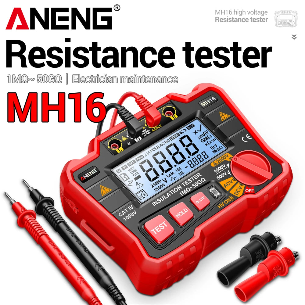 ANENG MH16 Ohm Tester Digital Multimeter Megometro Insulation Earth High Voltage Resistance Meter Tester product image