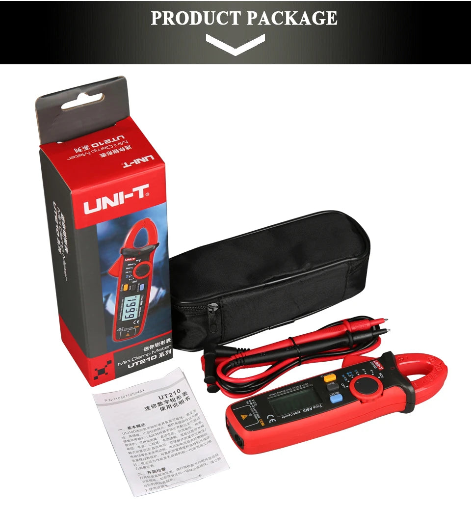UNI-T UT210E UT210D Digital Clamp Meter True RMS AC DC Current Pliers Ammeter Voltage Tester detail image 6