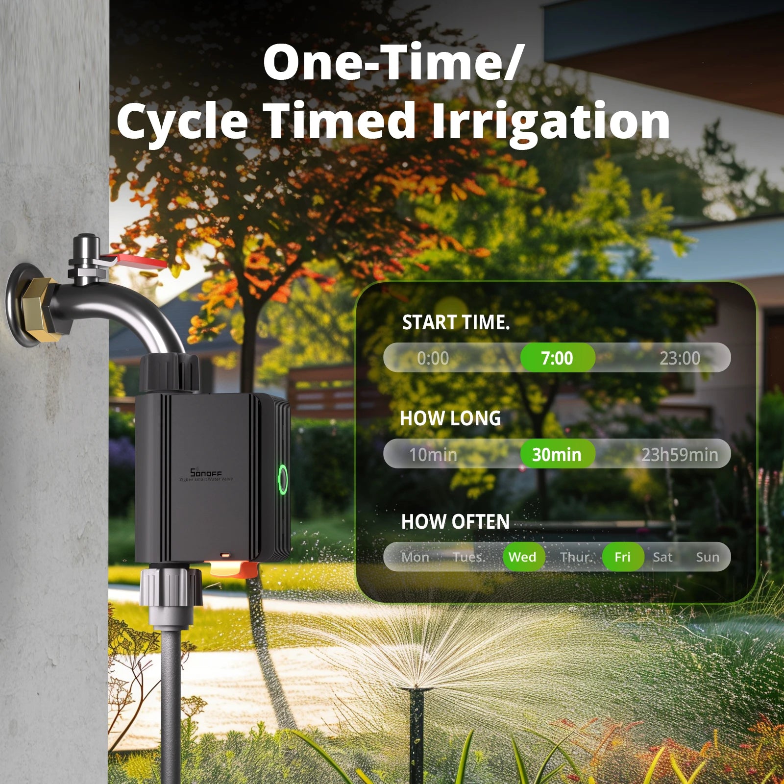 SONOFF SWV Zigbee 3.0 Smart Water Valve IP55 Sprinkler Controller Home Automate Irrigation Compatible with EWeLink Alexa Google