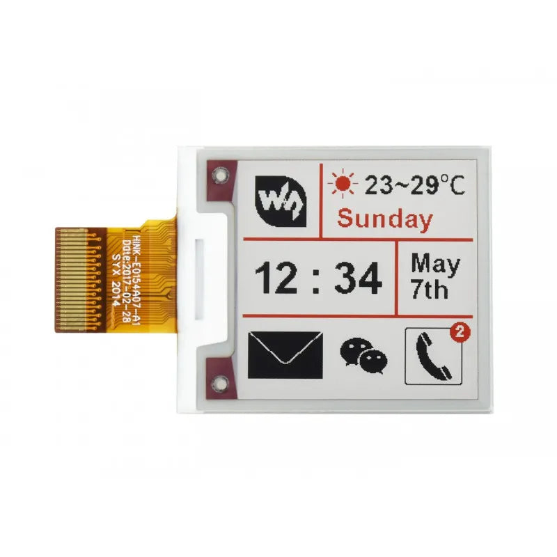 1.54-inch e-paper with 200x200 resolution, red, black and white. SPI Interface detail image 4