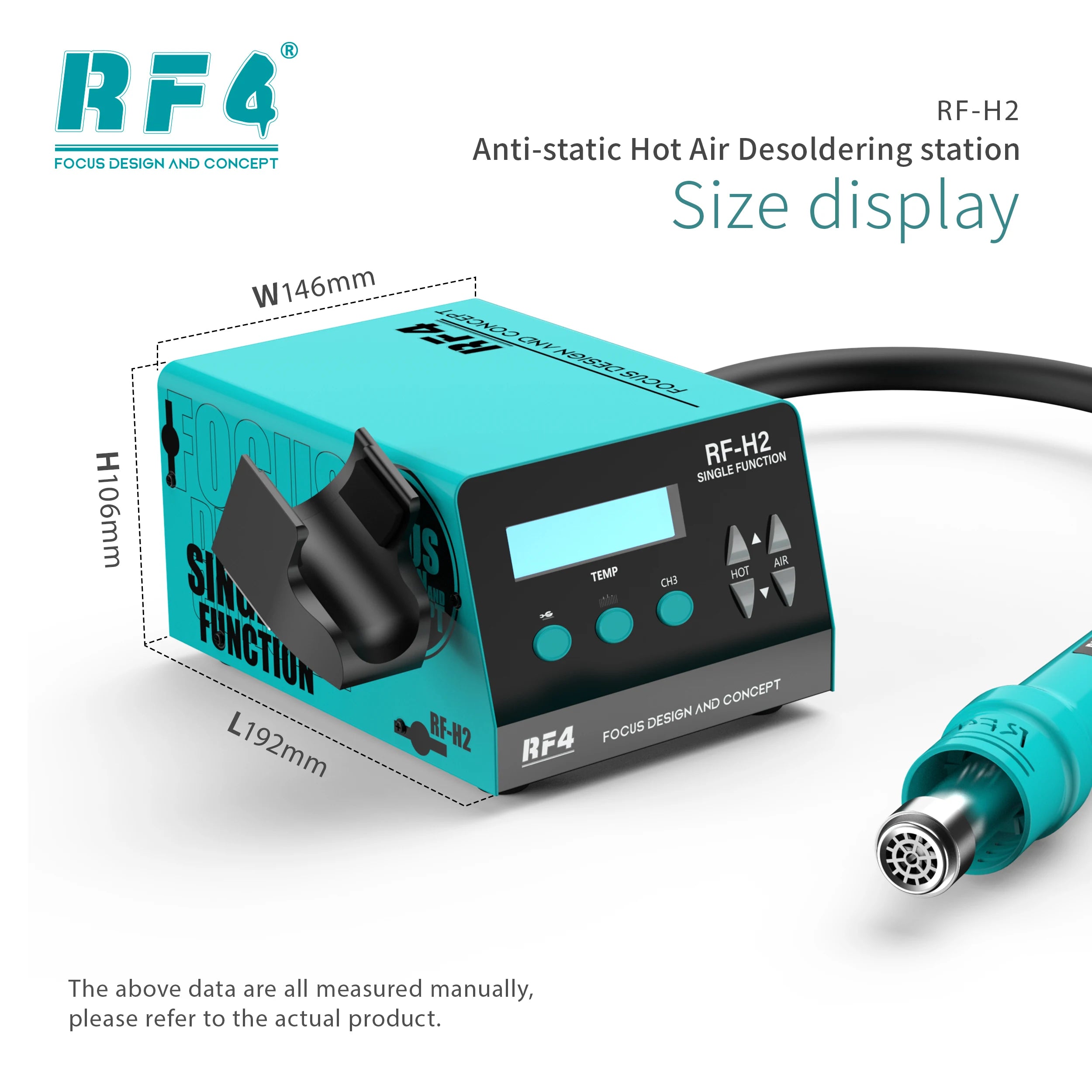 RF4 New1000W Fast Desoldering Hot Air Gun Soldering Station Digital Display Intelligent BGA detail image 4