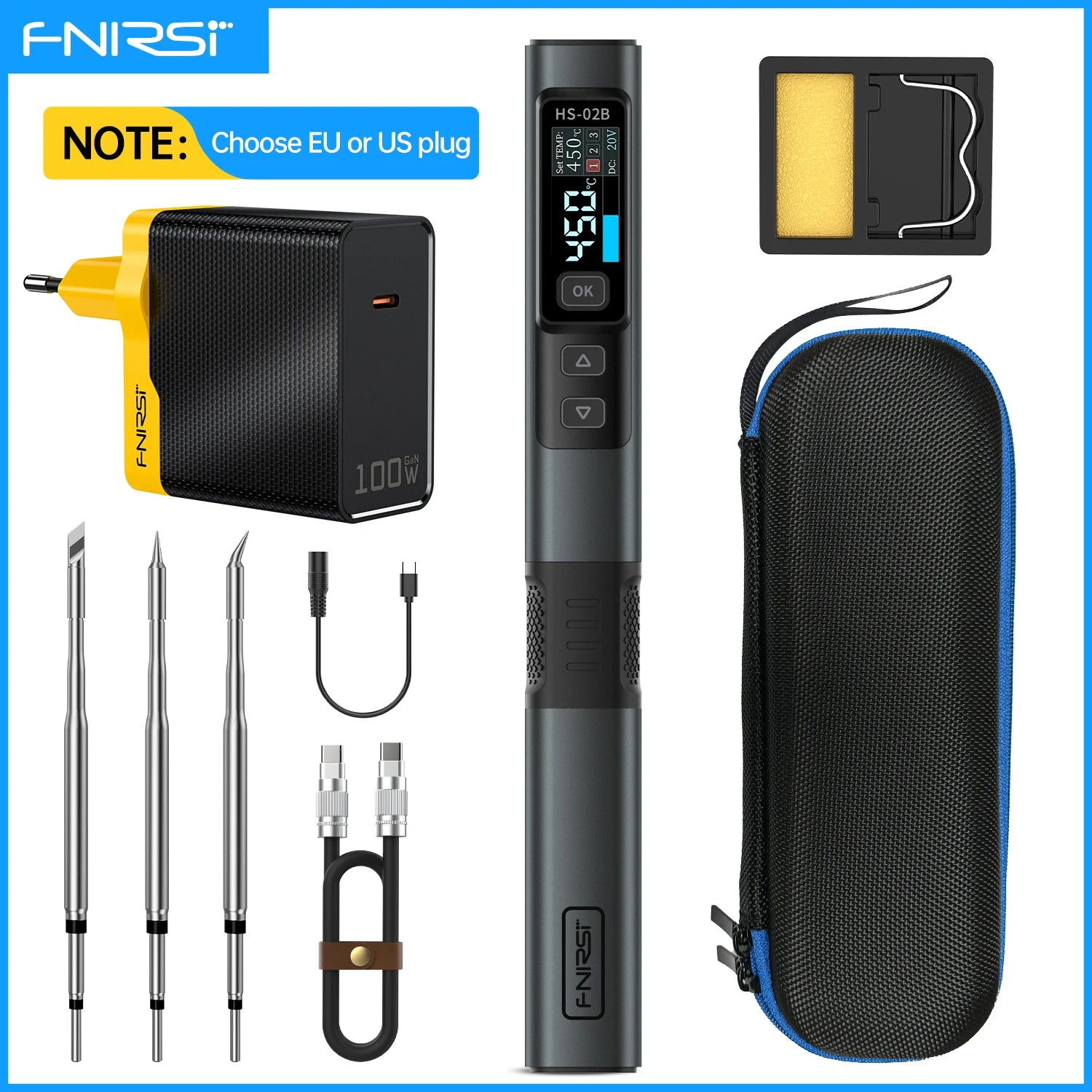 FNIRSI HS-02 Adjustable Temperature Soldering Iron DC 20V 100-450 Welding Solder Rework detail image 9
