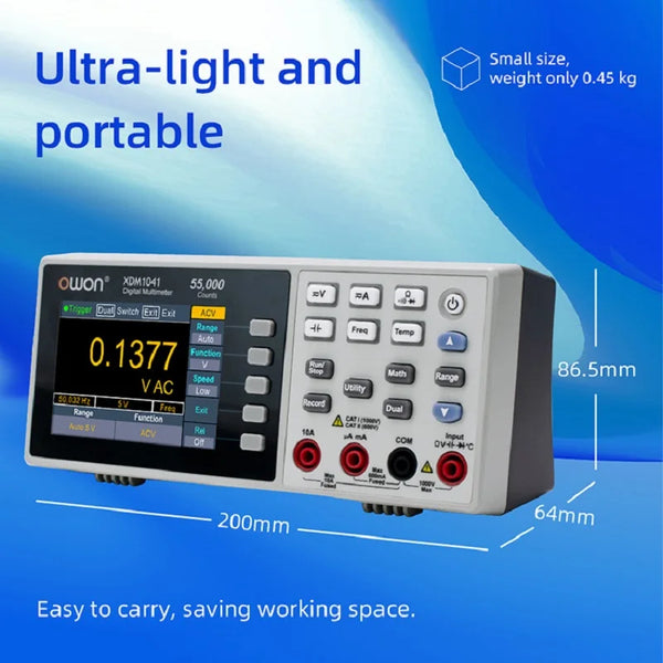 OWON XDM1041 XDM1241 4 1/2 Digital Multimeter Portable Bench True RMS DC/AC Current Voltage detail image 3