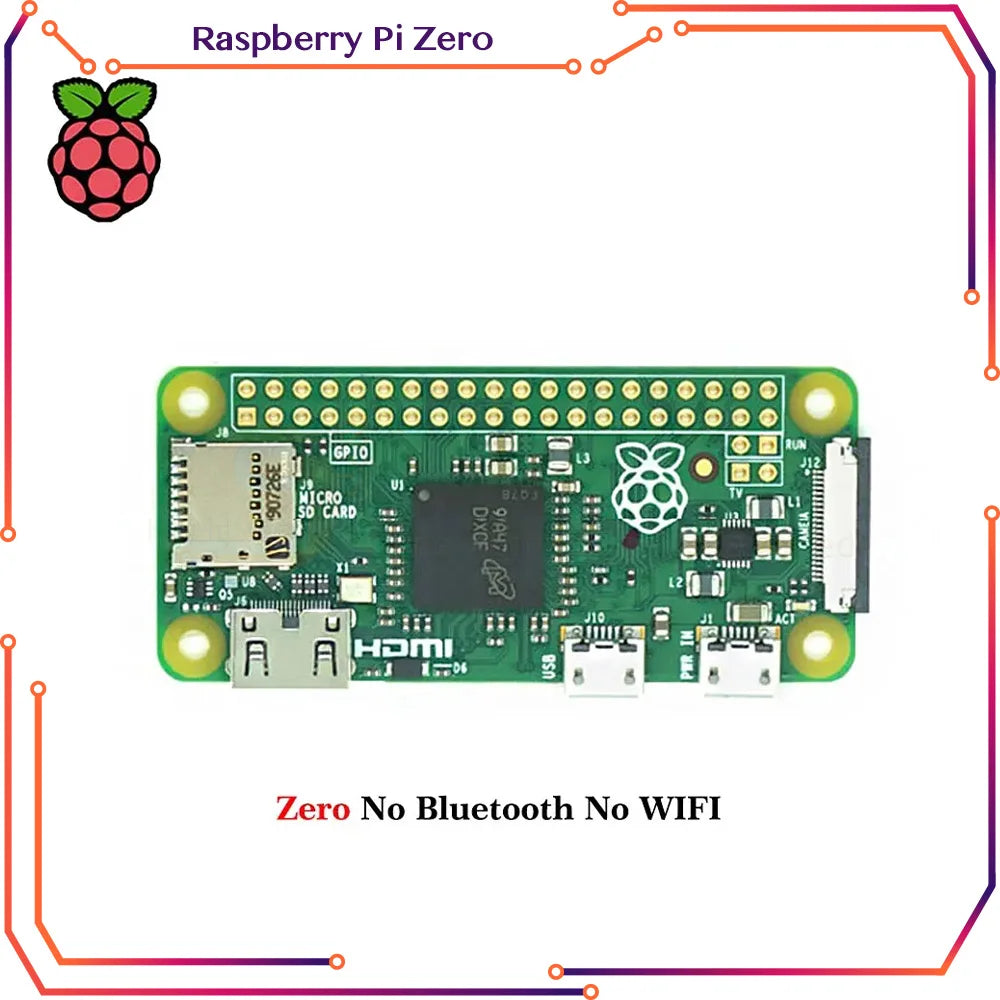 Carte Raspberry Pi Zero 2W / W / WH / 2WH Wi-Fi Bluetooth avec processeur 1 GHz et 512 Mo de RAM, version 1.3. 