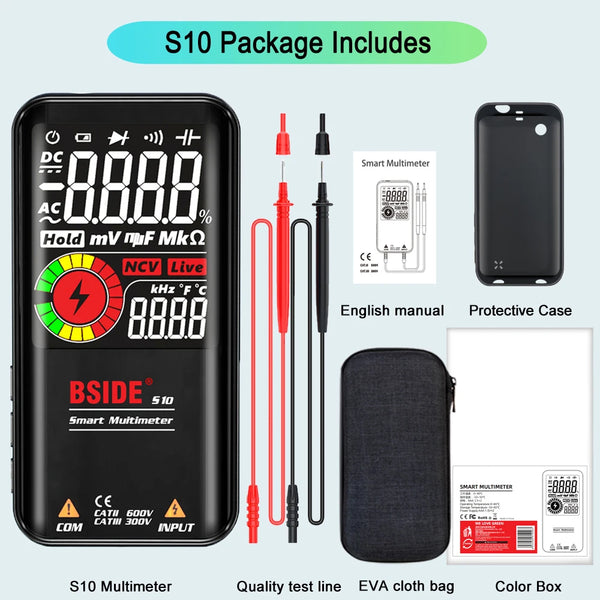 BSIDE S10 Smart Digital Multimeter Profesional 9999 Multitester DC AC Voltage Capacitor Ohm detail image 8