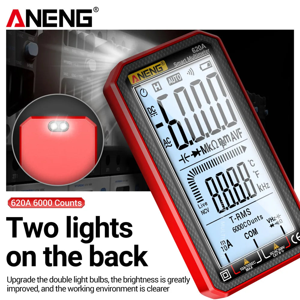 ANENG 620A Digital Multimeter 6000 Counts Professional AC/DC Current Voltage Resistance detail image 4