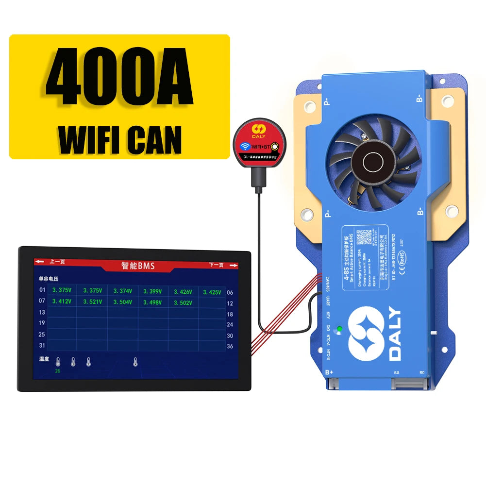 Daly BMS WiFi Active BMS 250 amperios for Lifepo4 4S 8S 24S 100A 150A 200A 500A Active detail image 19