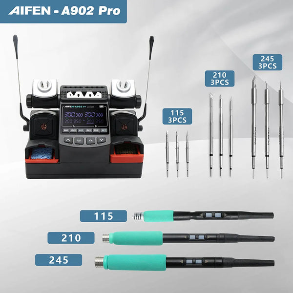 AIFEN A902PRO Soldering Station C115 C210 C245 Double Station Welding Rework Station For detail image 10