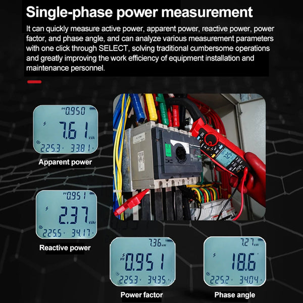 UNI-T AC Digital Power Clamp Meter UT219P 1000V 1000A True RMS Current Clamp Tester 3 phase detail image 2